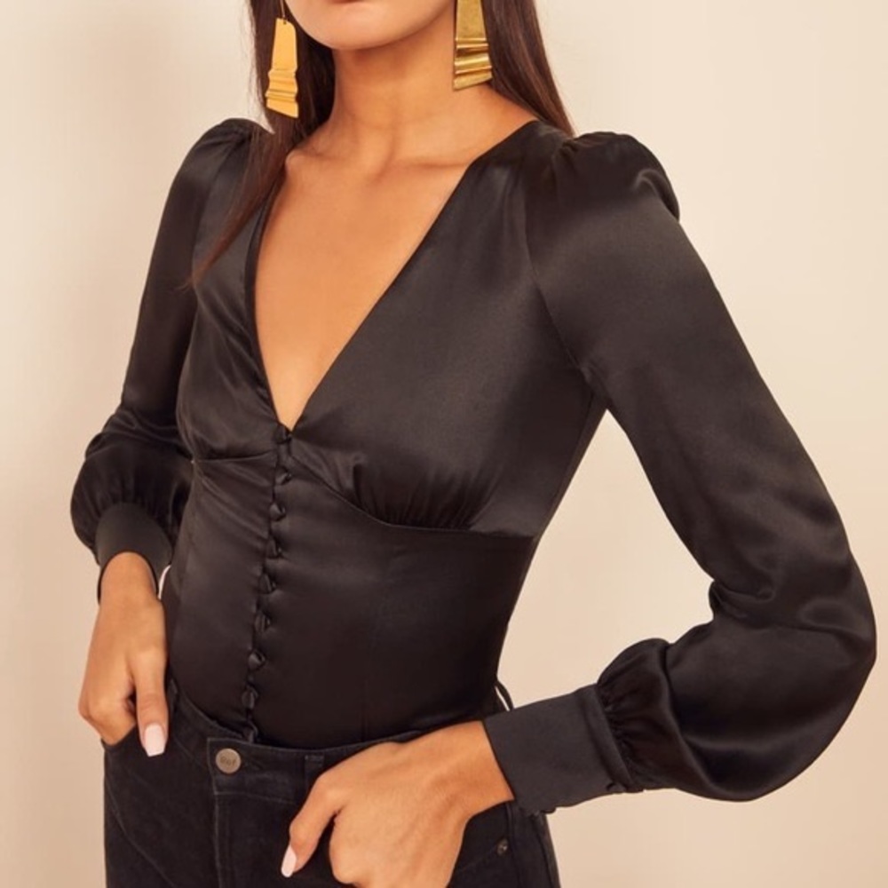 Reformation Cadence satin blouse size XS 0